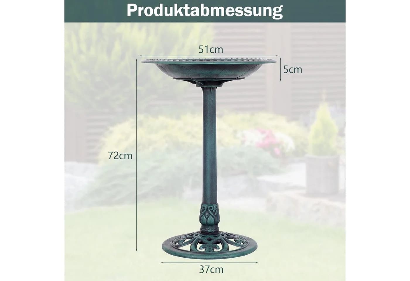 COSTWAY Vogeltränke Grün Klassisches Design