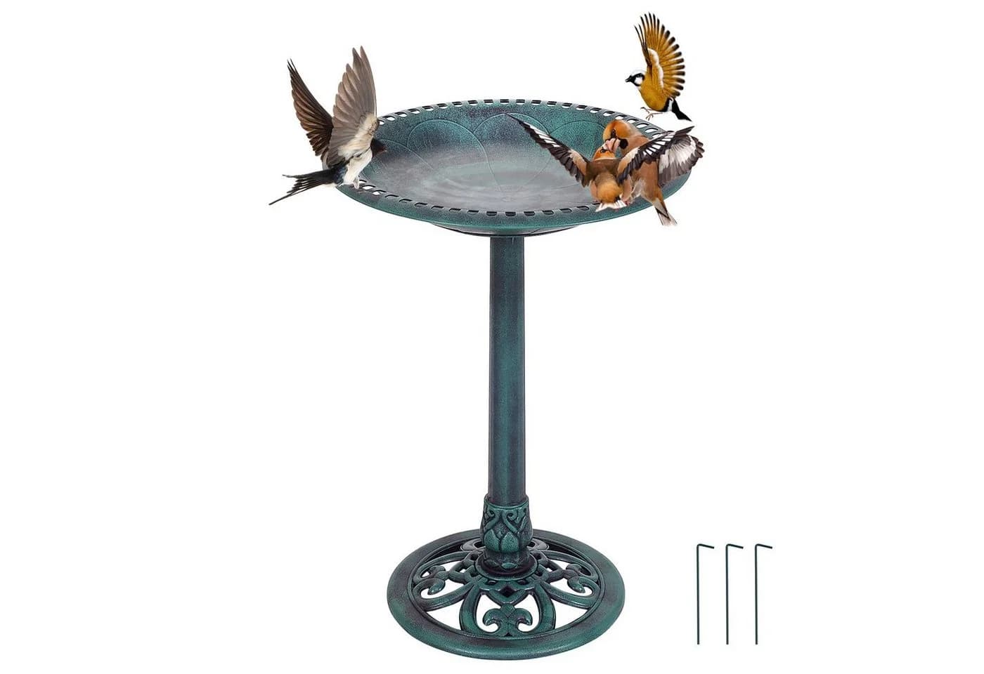 COSTWAY Vogeltränke Grün Klassisches Design - Bild 2