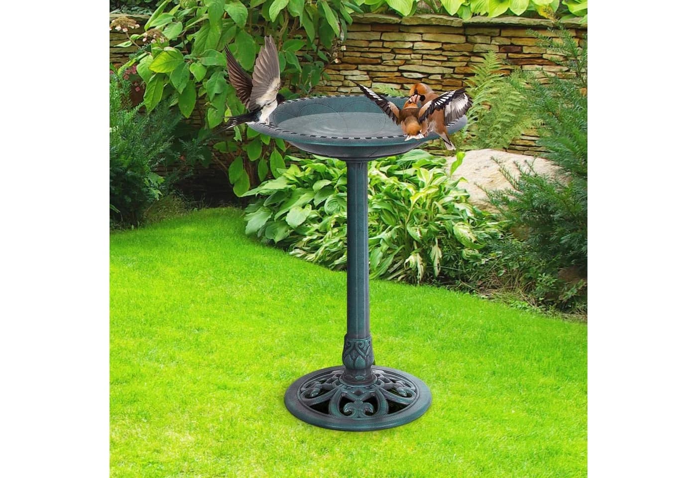 COSTWAY Vogeltränke Grün Klassisches Design - Bild 3