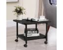 COSTWAY Druckertisch Schwarz mit 2 Ebenen und Rollen Bild 1
