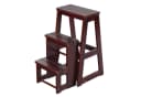 COSTWAY Klapptritt 3 Stufen Kiefernholz Braun Faltbar Hocker Bild 2
