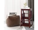 COSTWAY Klapptritt 3 Stufen Kiefernholz Braun Faltbar Hocker Bild 3