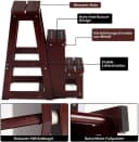 COSTWAY Klapptritt 3 Stufen Kiefernholz Braun Faltbar Hocker Bild 4