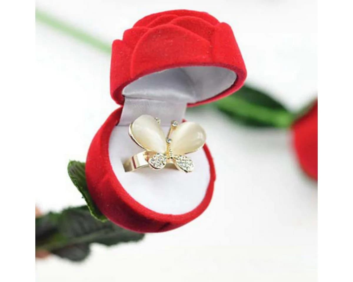 Order & Smile Schmuck Geschenkbox Ring-Etui Rose