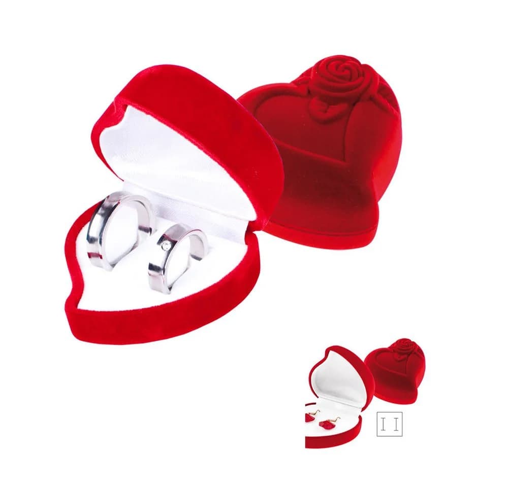 Order & Smile Schmuck Geschenkbox Herz mit Rose Etui für Trauringe - Bild 2
