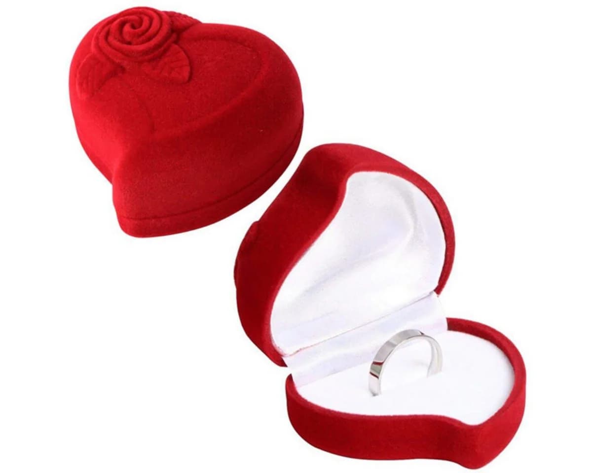 Order & Smile Schmuck Geschenkbox Ring Etui Herz mit Rose - Bild 2