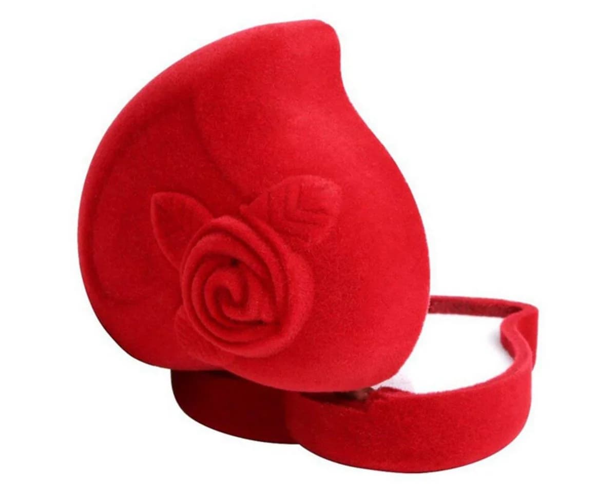 Order & Smile Schmuck Geschenkbox Ring Etui Herz mit Rose - Bild 3