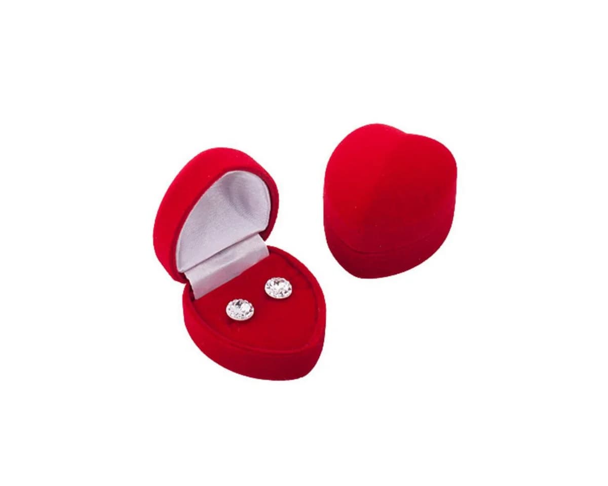 Elegante Schmuckbox in Herz-Form aus Samt