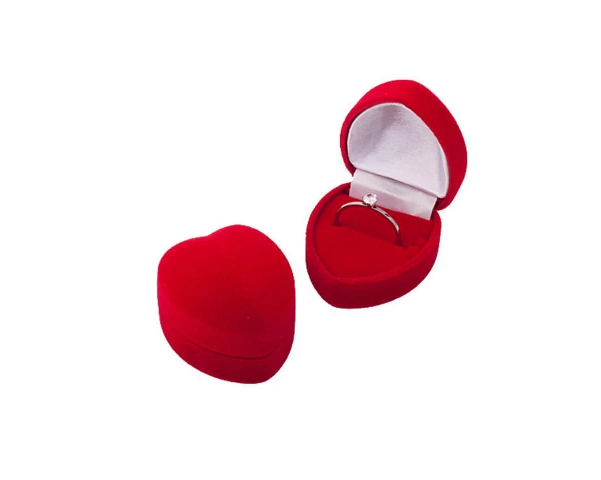 Elegante Schmuckbox in Herz-Form aus Samt - Bild 2