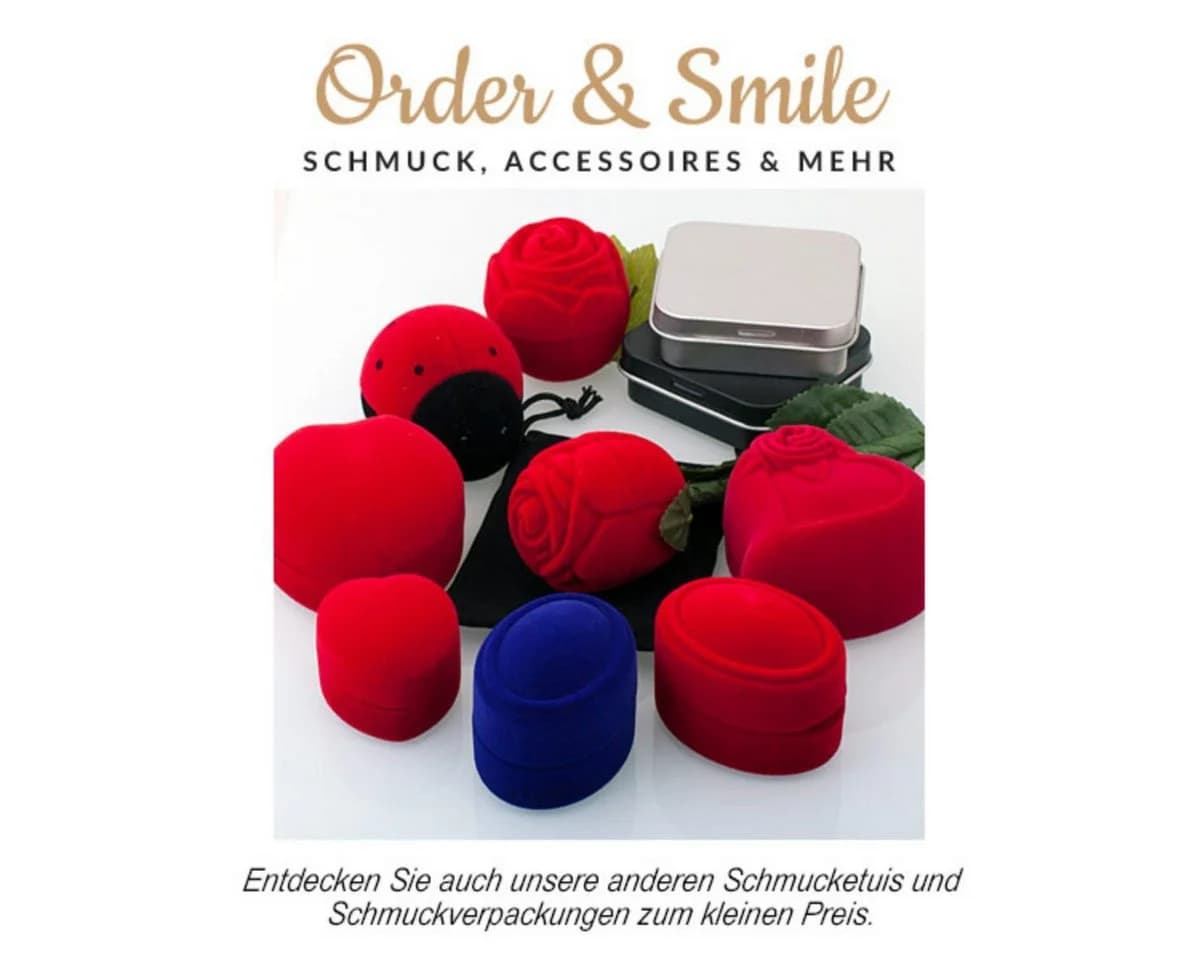 Elegante Schmuckbox in Herz-Form aus Samt - Bild 3
