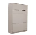 QMM TraumMöbel Schrankbett Wandbett GN 140x200 mit LED, Schreibtisch & 2 Schränken Grau Bild 4