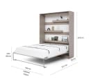 QMM TraumMöbel Schrankbett Wandbett GN 140x200 mit LED, Schreibtisch & 2 Schränken Grau Bild 5