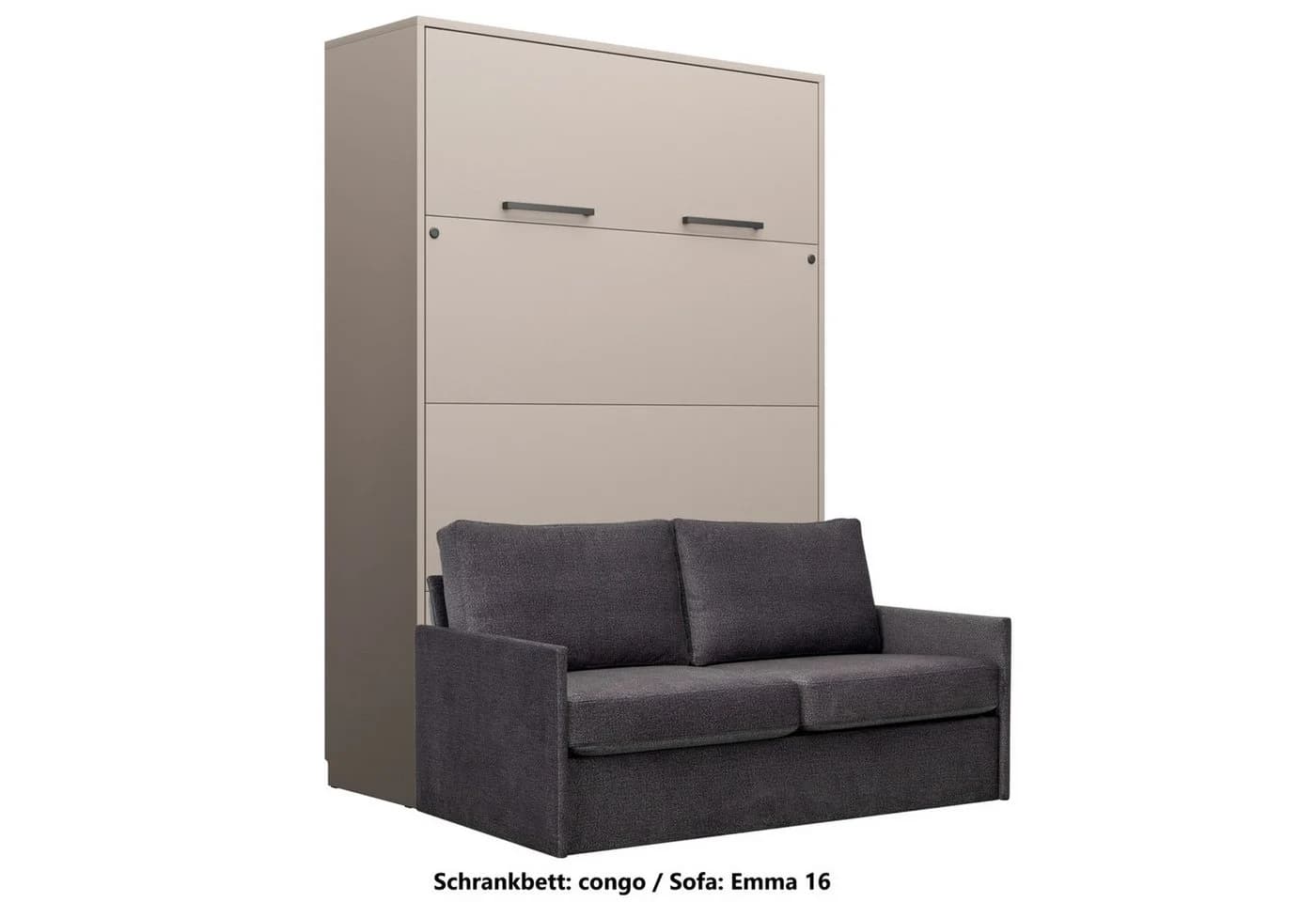 QMM TraumMöbel Schrankbett GN 140x200 congo mit LED & Sofa - Bild 2