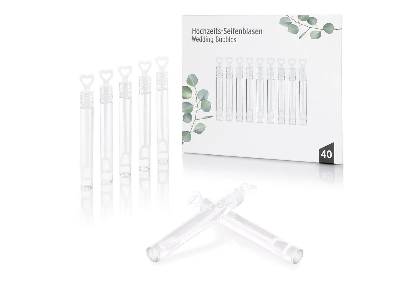 Nordstern Seifenblasen Hochzeit Set 40er Pack mit Herzgriff - Bild 2