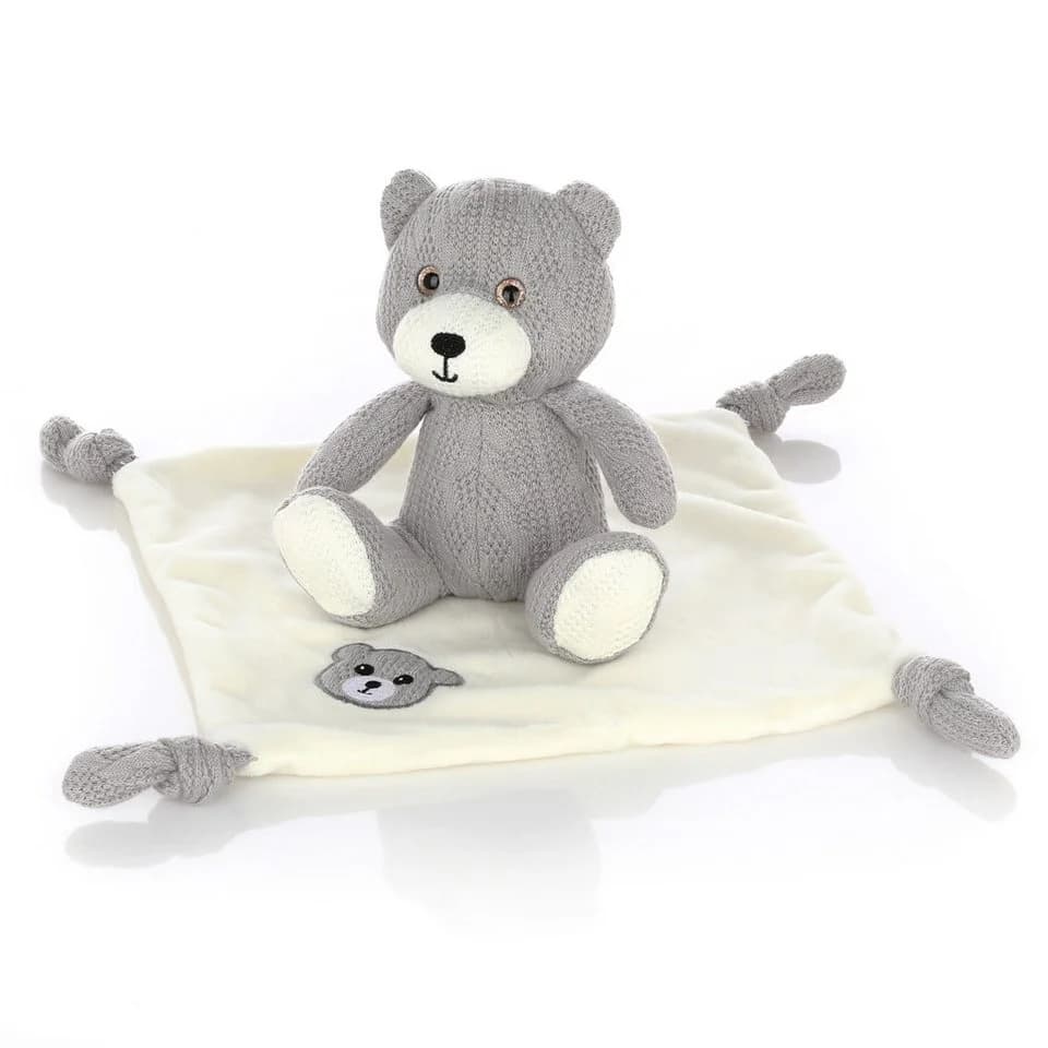 Nordstern Kuscheltier mit Schmusetuch Set - Babygeschenk in Strickoptik Grau - Bild 2