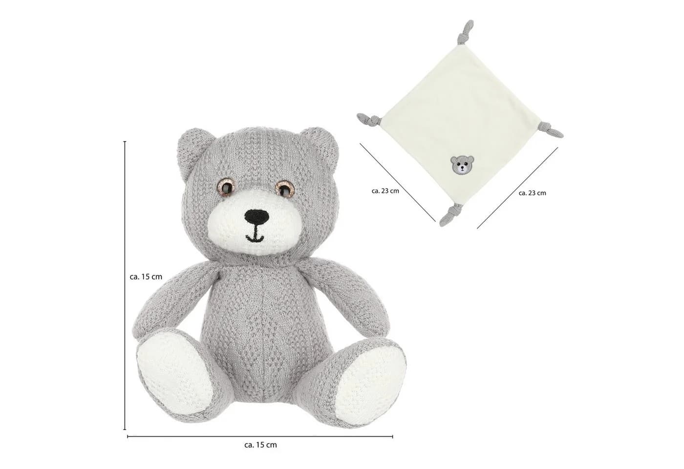 Nordstern Kuscheltier mit Schmusetuch Set - Babygeschenk in Strickoptik Grau - Bild 5