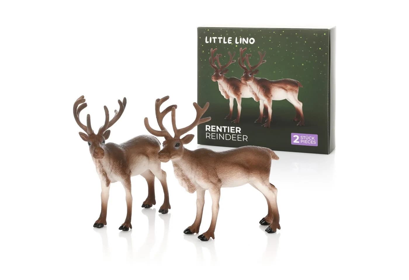 Little Lino Rentier-Set 2-tlg. Waldtier Figur für Weihnachtswichtel - Bild 2