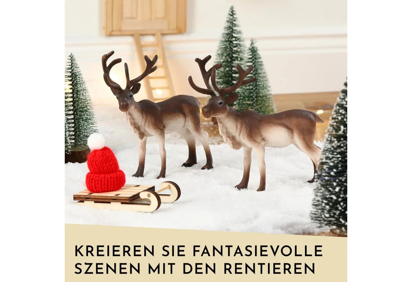 Little Lino Rentier-Set 2-tlg. Waldtier Figur für Weihnachtswichtel - Bild 3