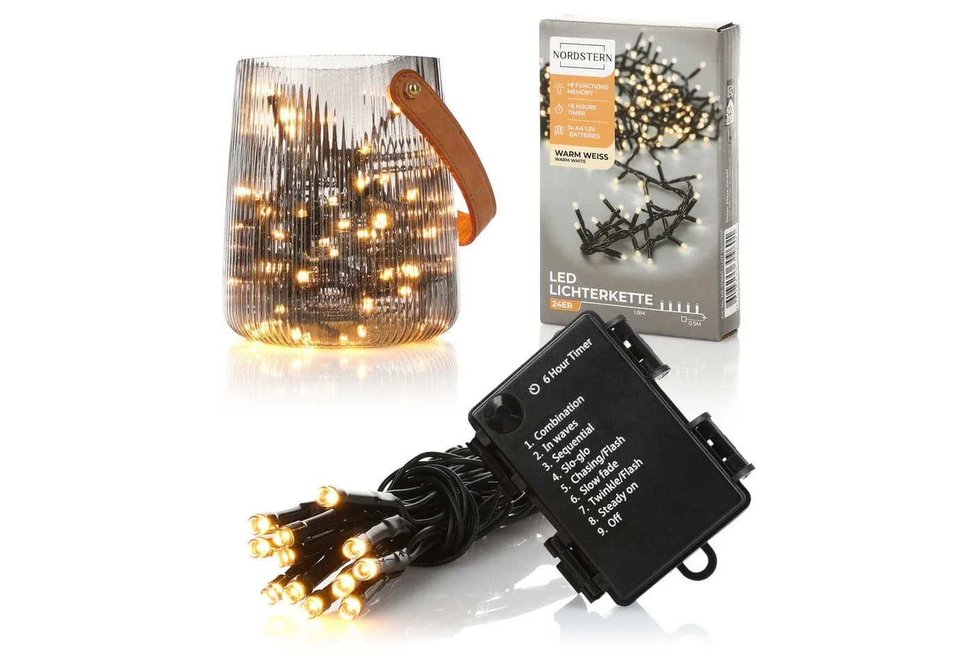 Nordstern LED-Lichterkette WarmWeiß 24-1200 LED Weihnachtsdeko Innen & Außen Batteriebetrieben - Bild 2
