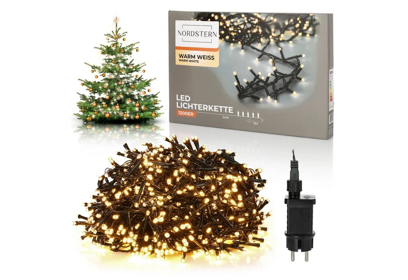 Nordstern LED-Lichterkette WarmWeiß 1200 LEDs 24 m - Bild 2