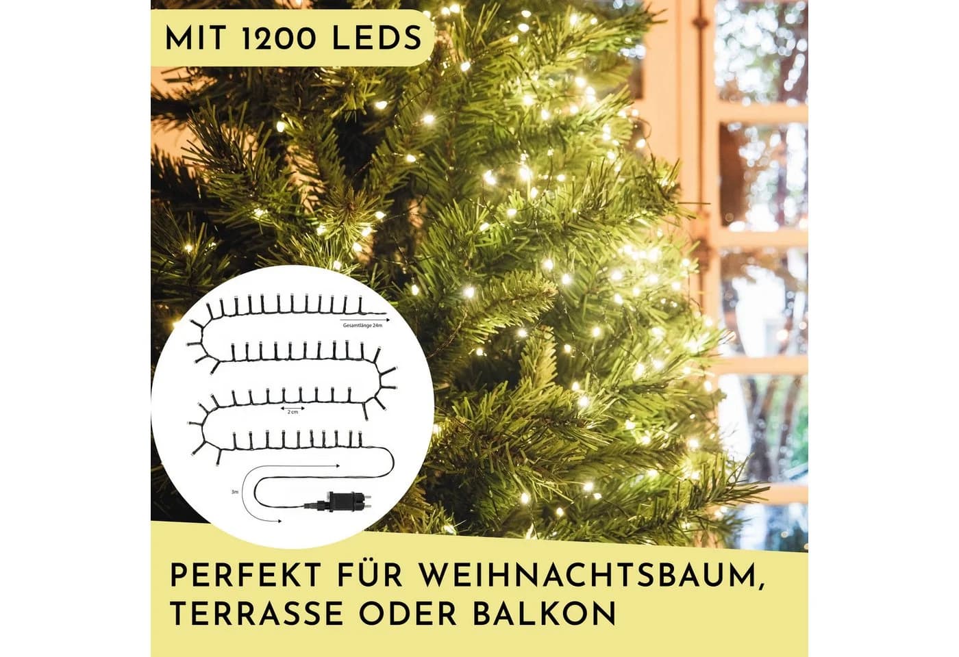 Nordstern LED-Lichterkette WarmWeiß 1200 LEDs 24 m - Bild 5