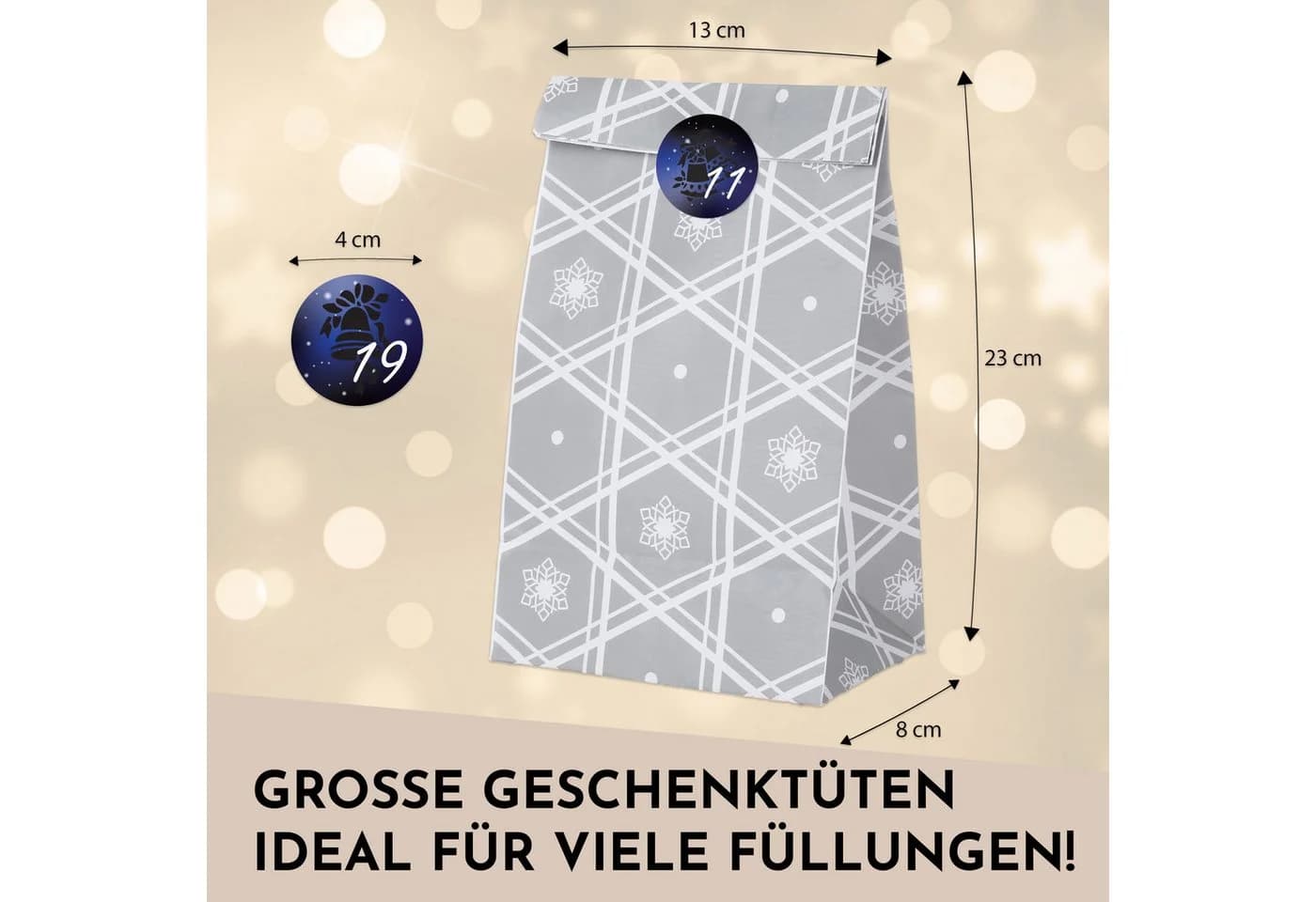 Nordstern befüllbarer Adventskalender DIY Geschenktüten Set 24 Tüten - Bild 5