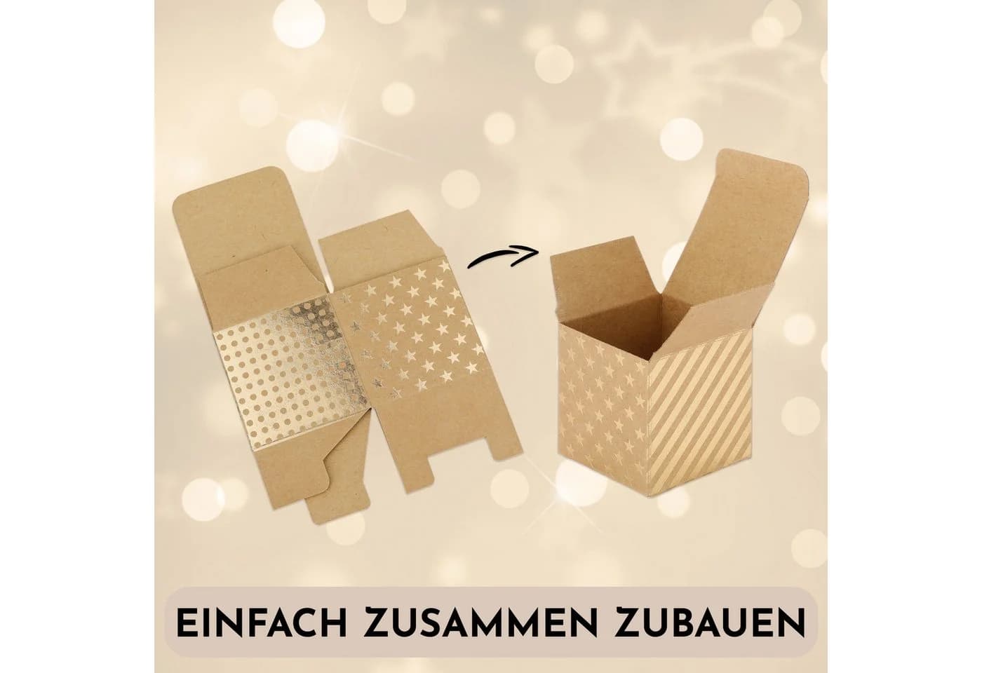 Nordstern Adventskalender 24 Goldene Geschenkboxen DIY - Bild 3