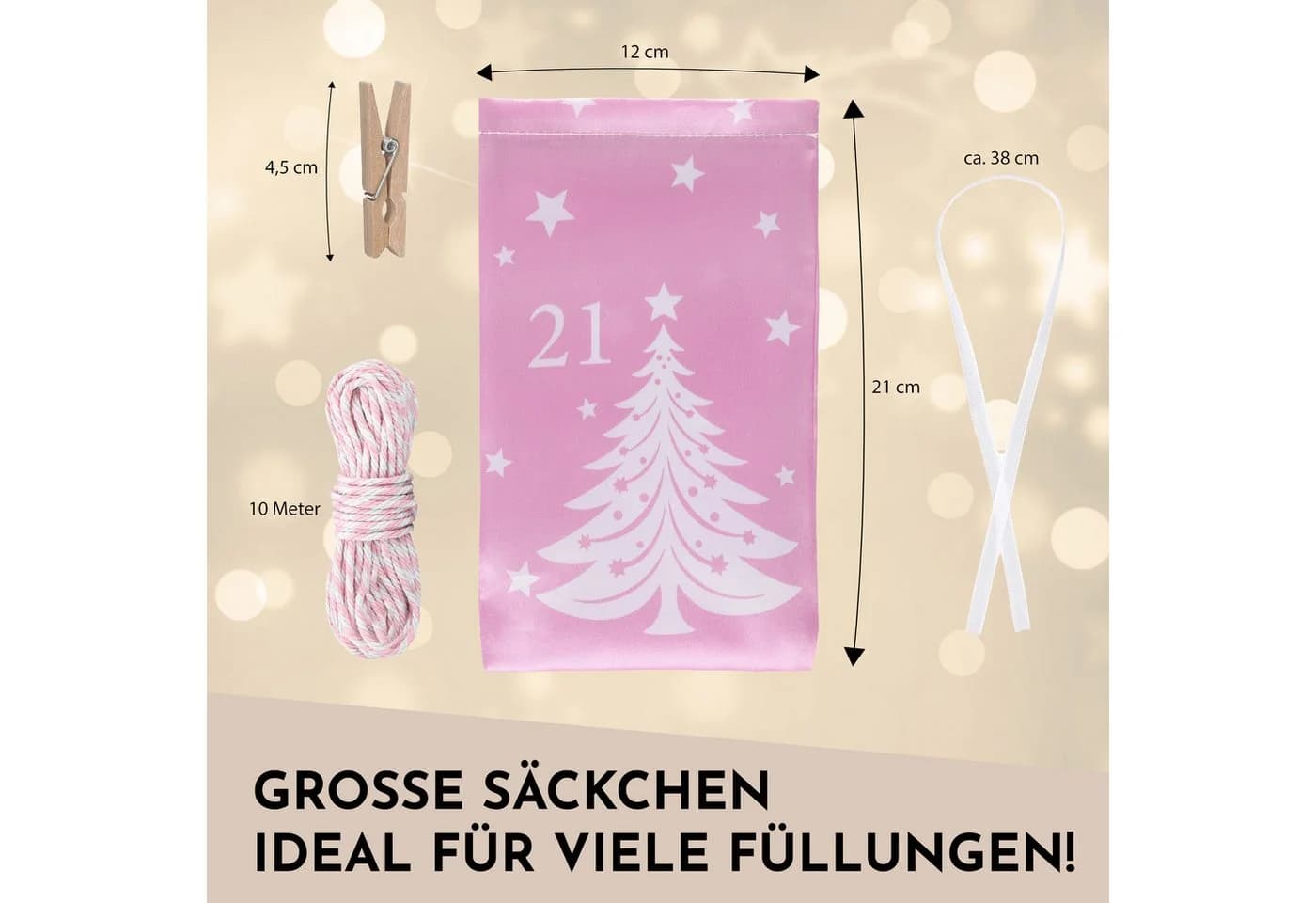 Nordstern befüllbarer Adventskalender 24er Set Rosa - Bild 5