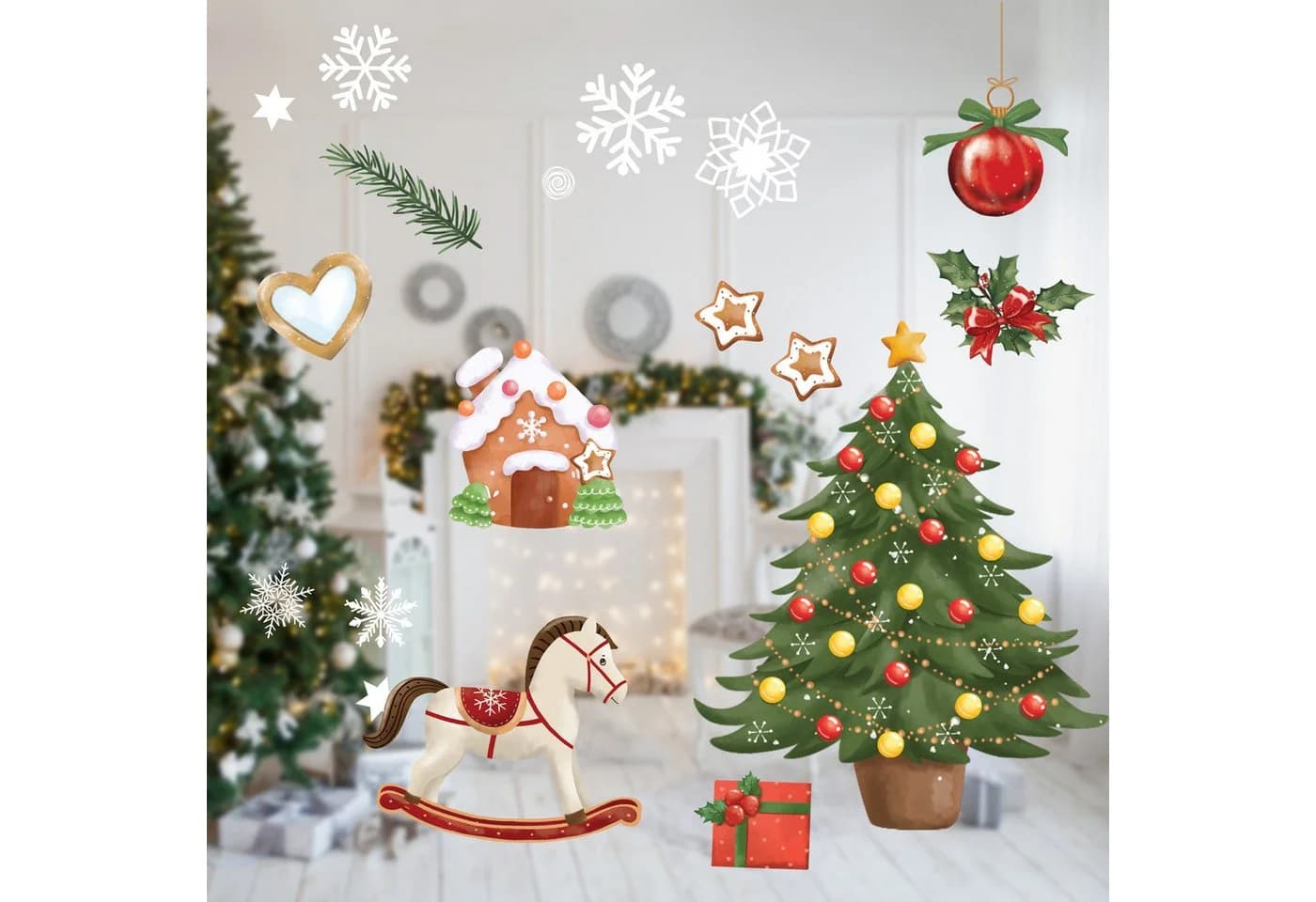 Nordstern Weihnachtsdeko 275-tlg. Fensterbilder