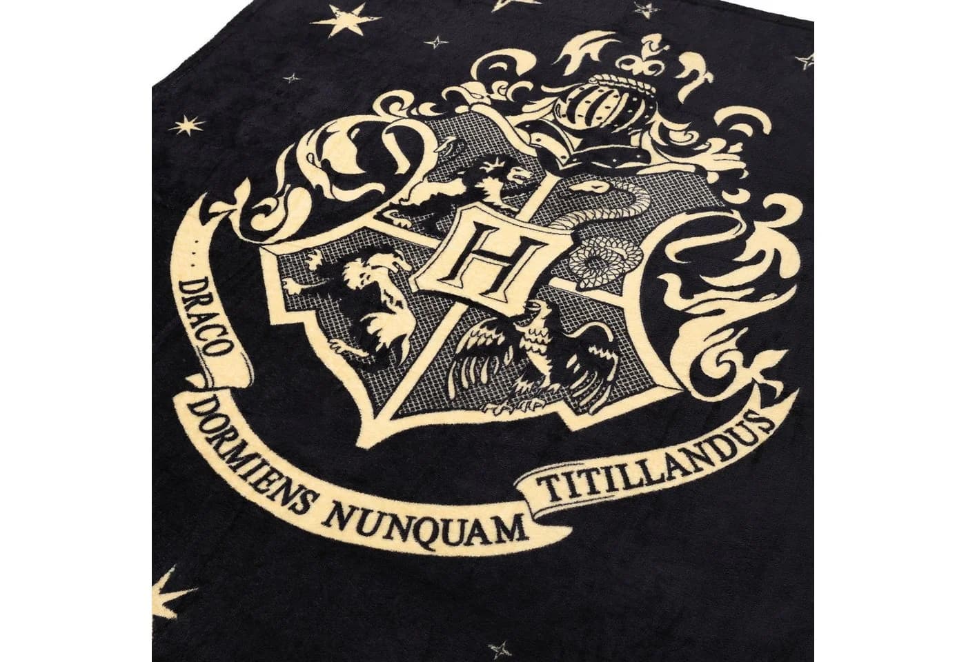 Harry Potter Wohndecke Kuscheldecke Hogwarts Wappen Schwarz/Beige - Bild 3