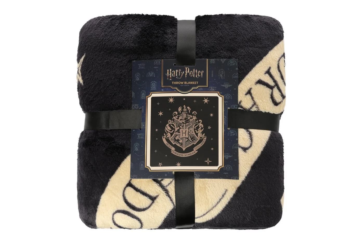 Harry Potter Wohndecke Kuscheldecke Hogwarts Wappen Schwarz/Beige - Bild 4