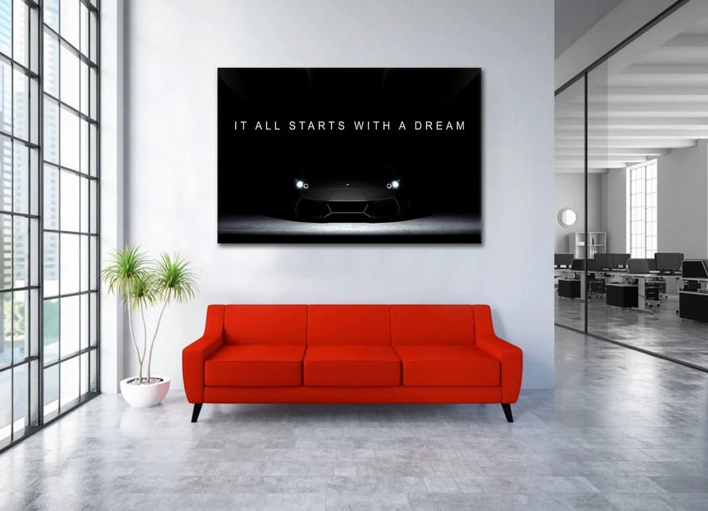 Artedinoi Leinwandbild Sportwagen Lamborghini Modernes Wandbild - Bild 3