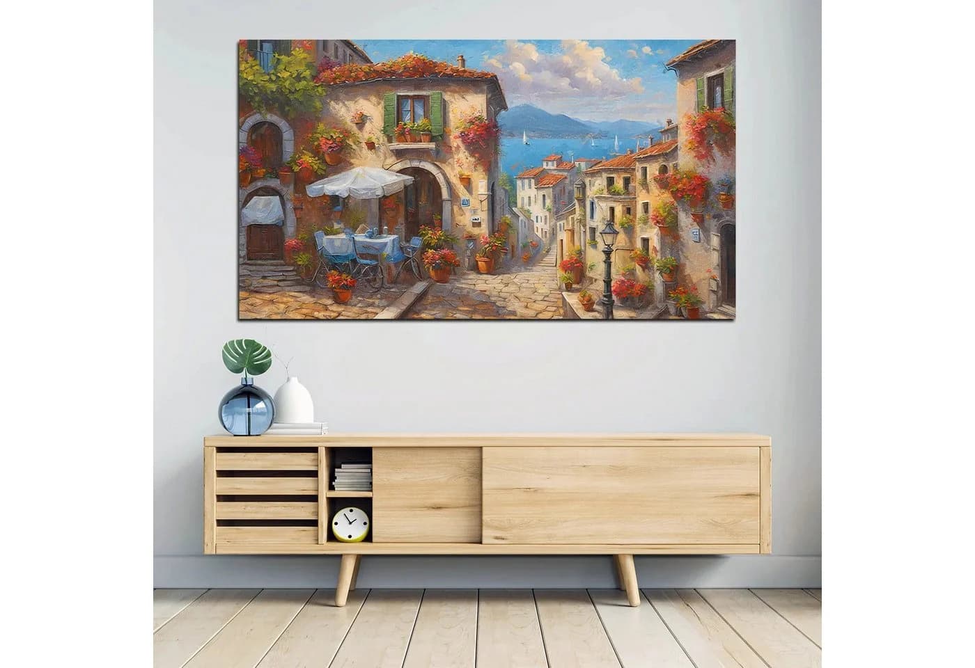 Artedinoi Leinwandbild Italien Altstadt Meeresblick Modern - Bild 3