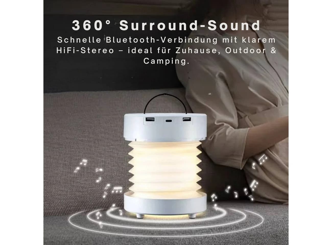 Diyarts Smarte LED-Leuchte Warmweiß, Naturweiß und Kaltweiß Campinglampe mit Bluetooth - Bild 3