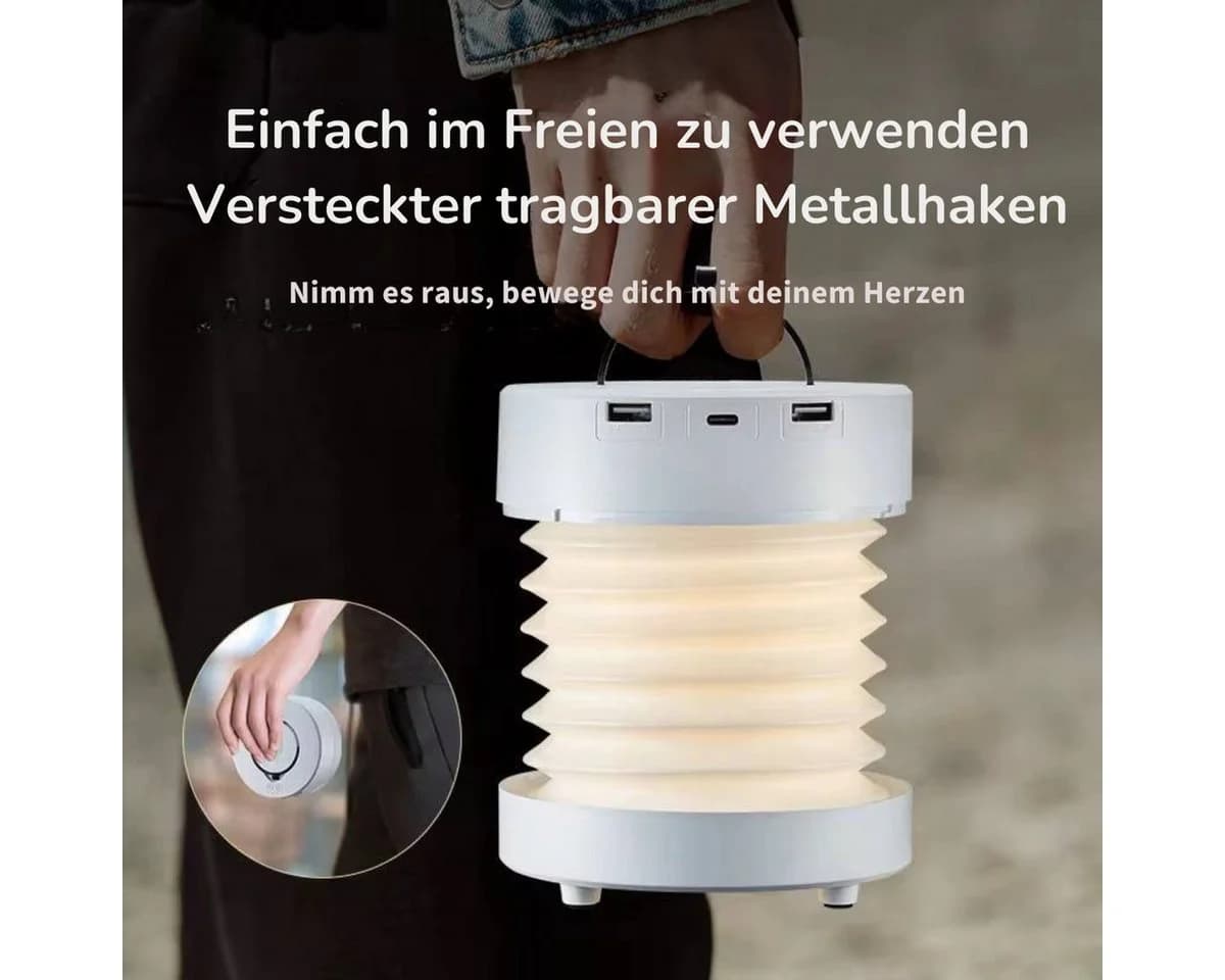 Diyarts Smarte LED-Leuchte Warmweiß, Naturweiß und Kaltweiß Campinglampe mit Bluetooth - Bild 5