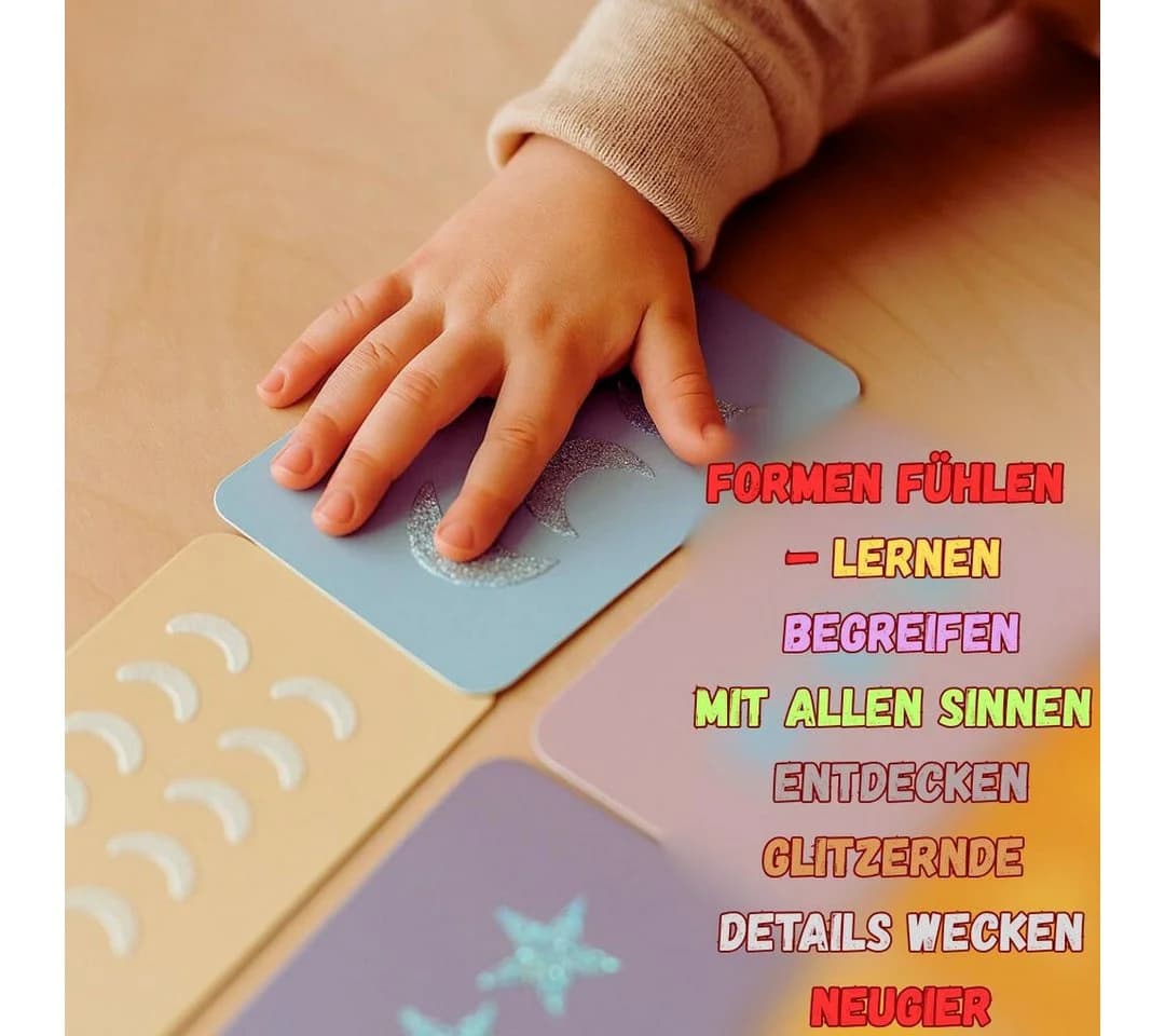 Diyarts Sensorische Lernkarten 10 doppelseitige Karten mit fühlbaren Strukturen Zahlen & Formen - Bild 4