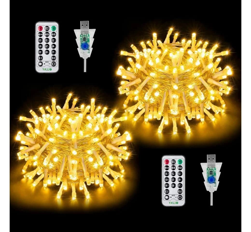 Ollny LED-Lichterkette 100-flammig USB-betrieben 11 Leuchtmodi Dimmbar Timer-Funktion - Bild 2