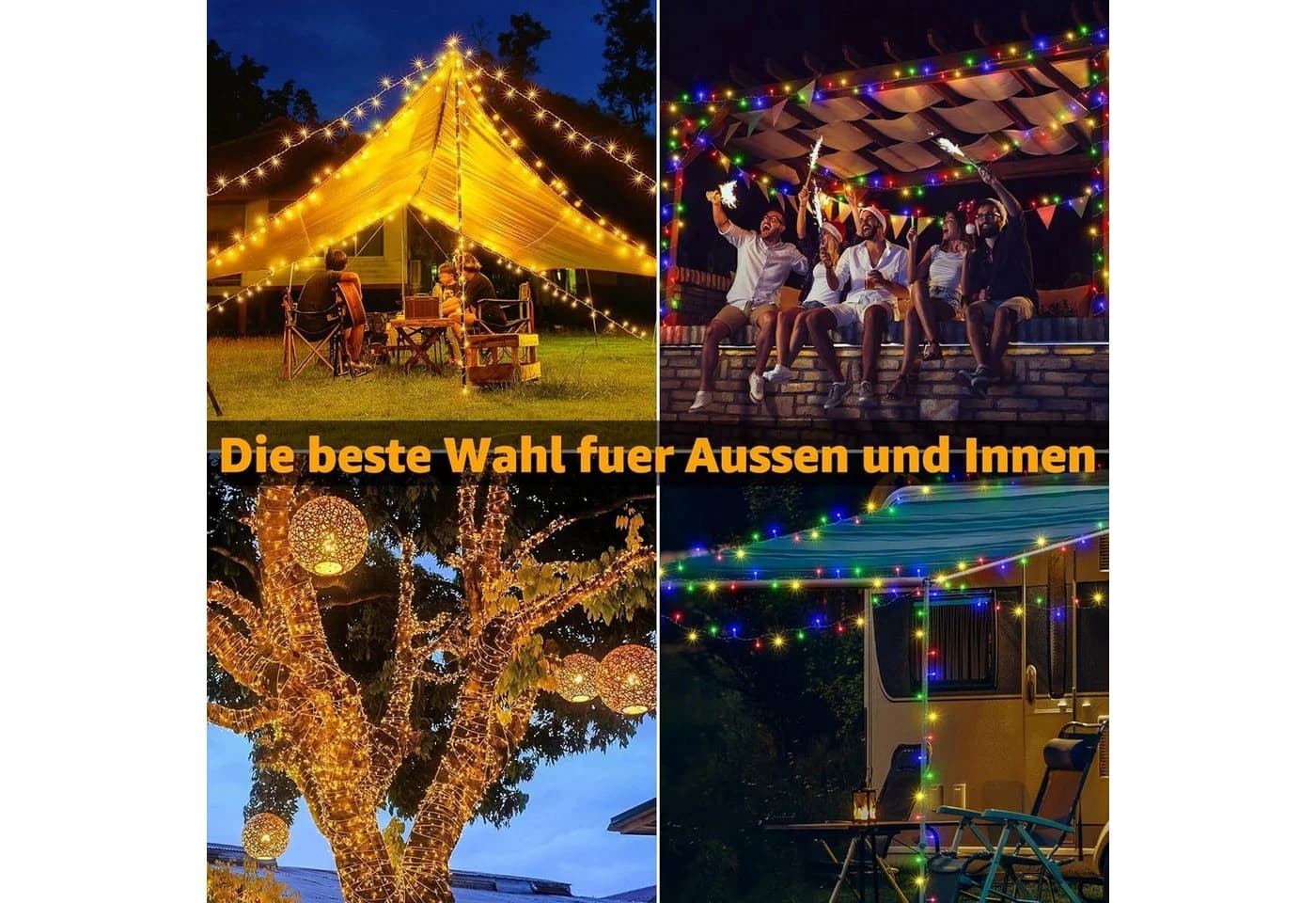 Ollny LED-Lichterkette 100-flammig USB-betrieben 11 Leuchtmodi Dimmbar Timer-Funktion - Bild 4