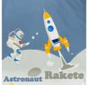 Kinderbettwäsche Astronaut Rakete Grau Baumwolle 135x200cm Bild 1