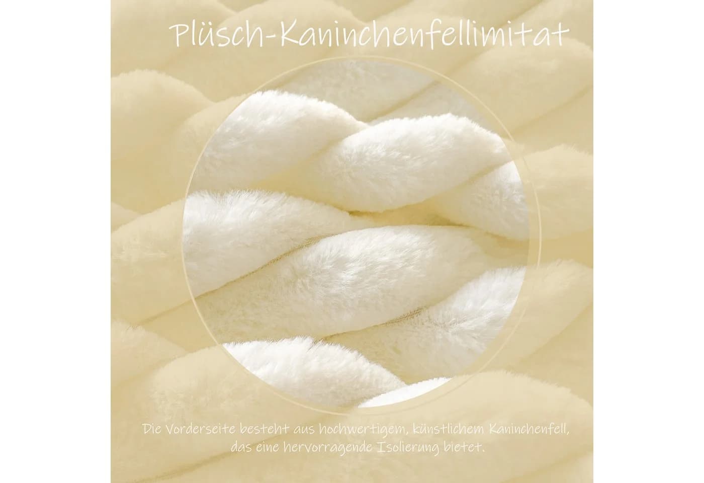 KEAYOO Bettwäsche Flauschiger Kunstfell-Streifen 2-teilig Beige Plüsch 135x200 cm