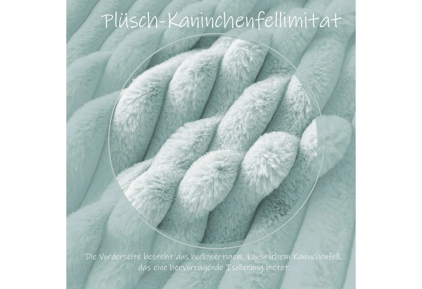 KEAYOO Bettwäsche Plüsch Streifen 135x200 cm Salbeigrün - Bild 3
