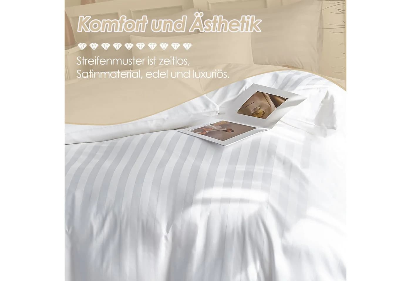 KEAYOO Kissenbezug Satin 2 Stück 100% Baumwolle - Bild 3