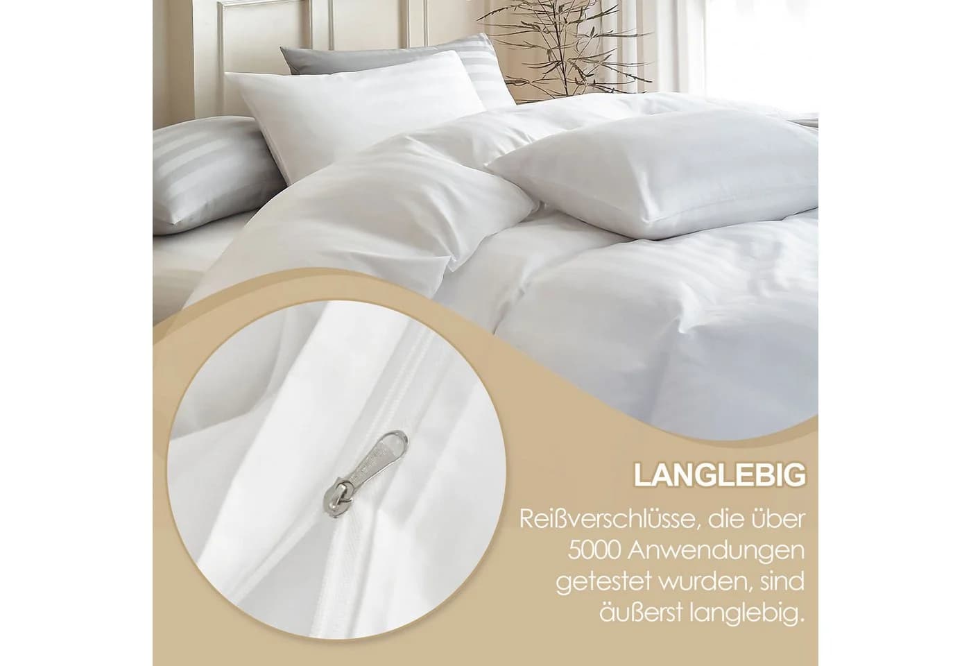 KEAYOO Kissenbezug Satin 2 Stück 100% Baumwolle - Bild 4