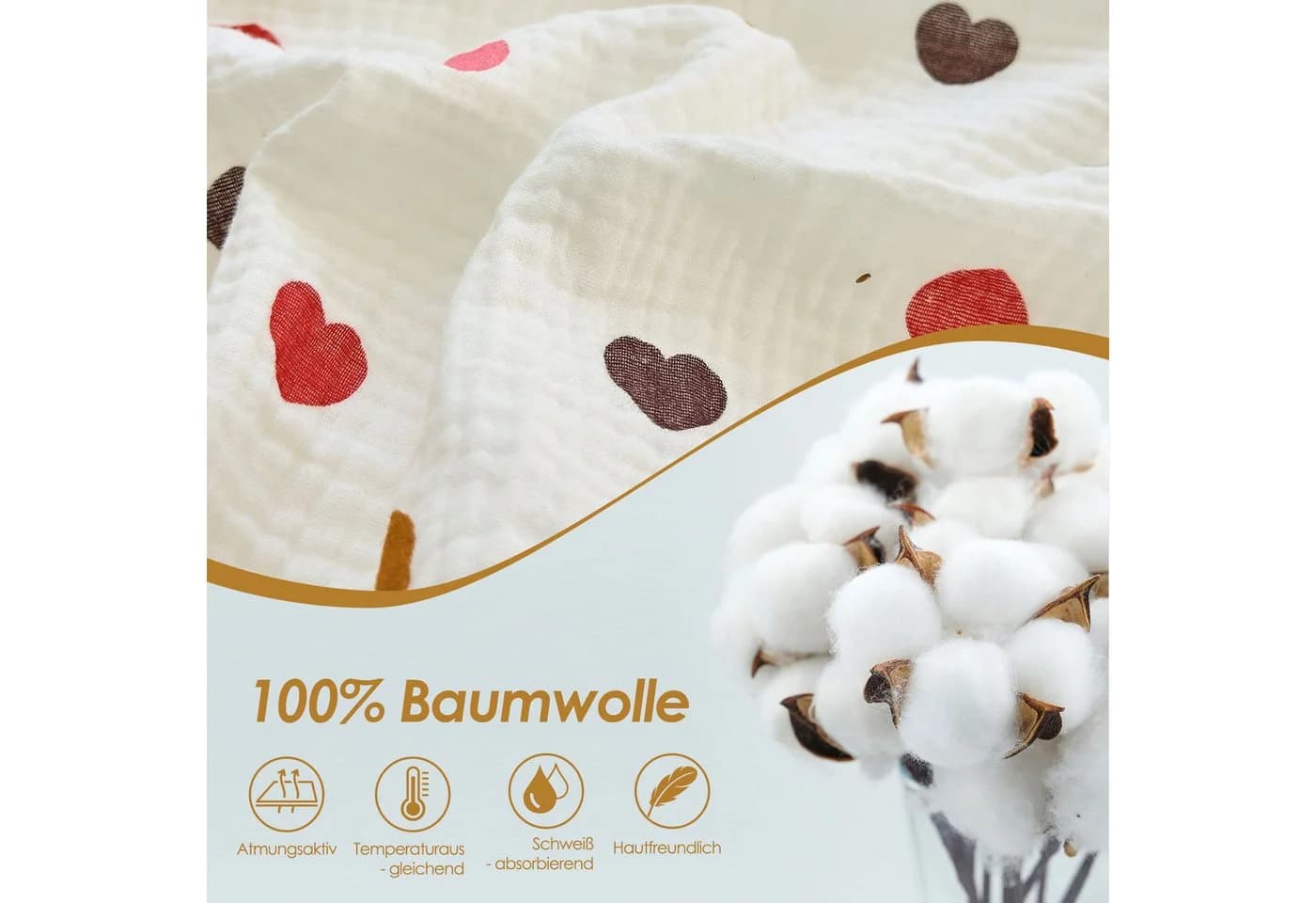 KEAYOO Kinderbettwäsche Baumwolle Double Gauze 2-teilig Elefantenmotiv - Bild 4