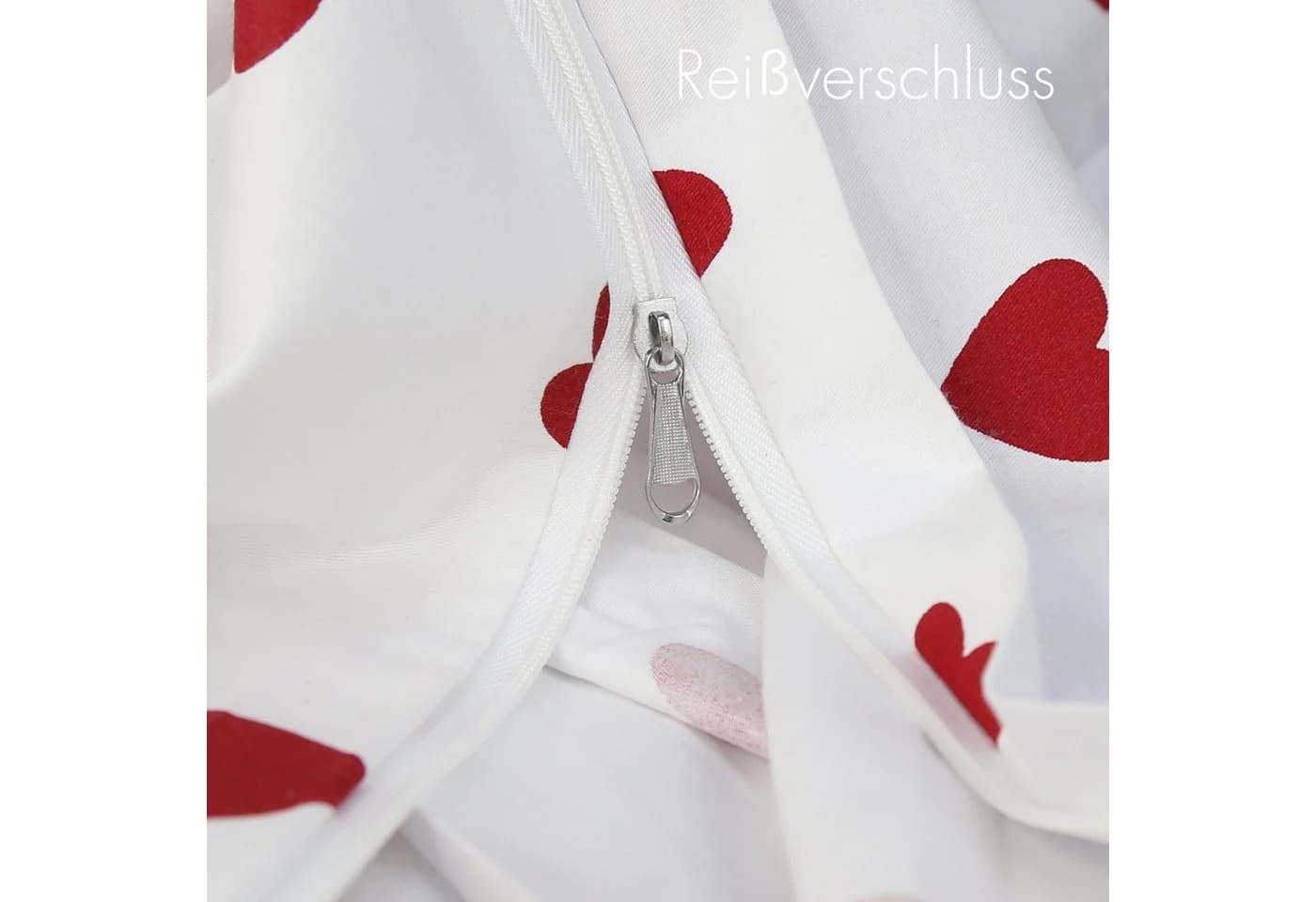 KEAYOO Bettwäsche Rot Herzen 4-teilig 100% Baumwolle - Bild 3