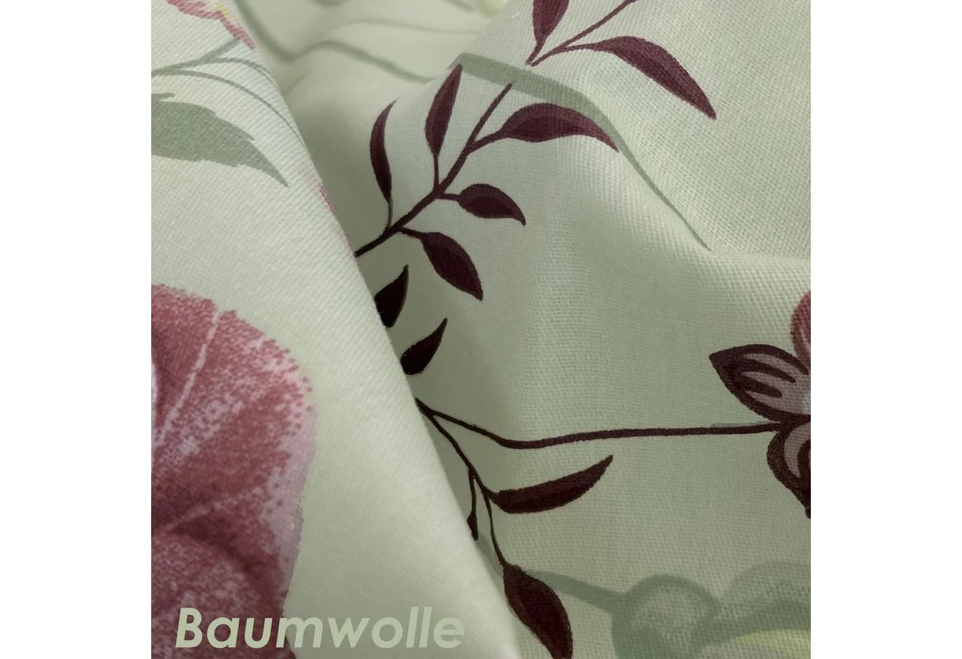 KEAYOO Bettwäsche Blumenmuster 135x200cm Bettbezug 80x80cm Kissenbezug Rot Grün Baumwolle - Bild 3
