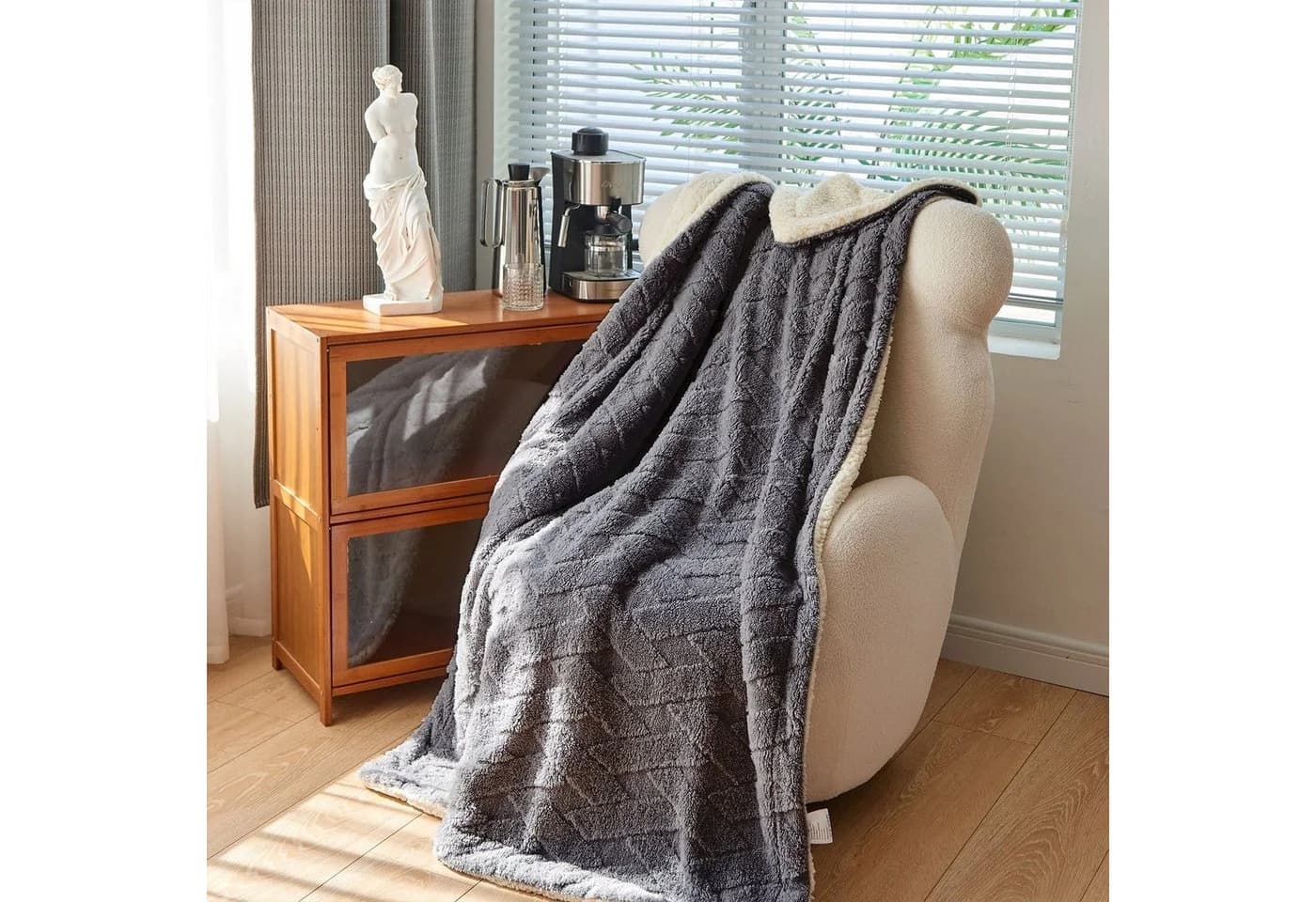 KEAYOO Kuscheldecke OMT09 Extra Weich & Flauschig Grau - Bild 5