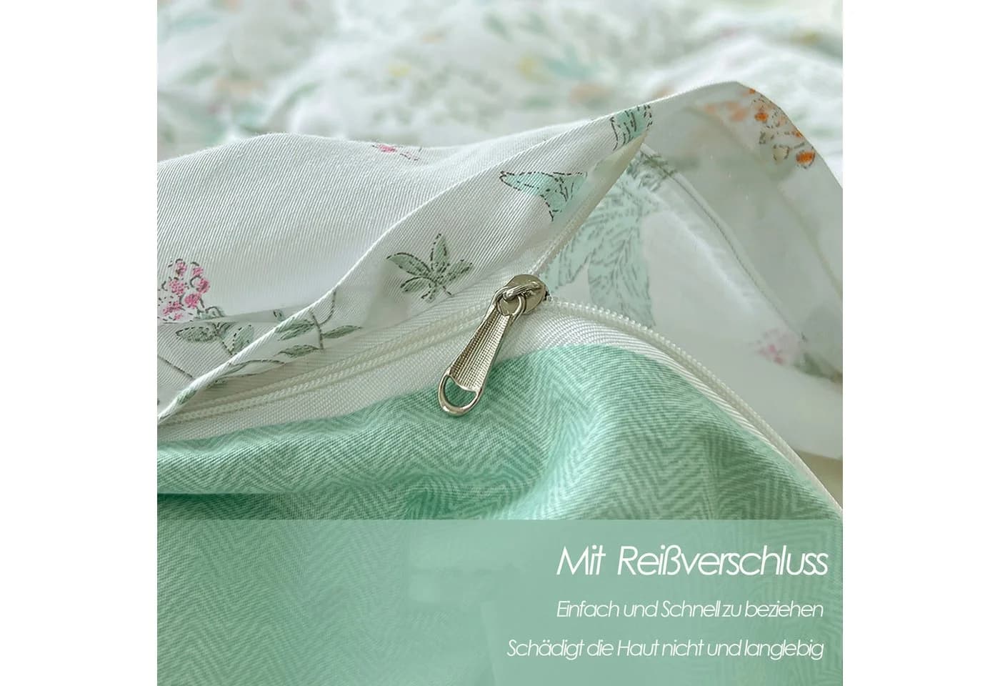 KEAYOO Bettwäsche Rosa Blumenmuster Baumwolle