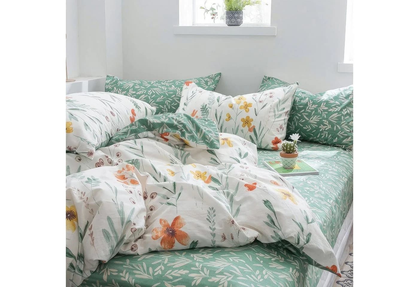 KEAYOO Bettwäsche Blumen 2-teilig Baumwolle - Bild 4