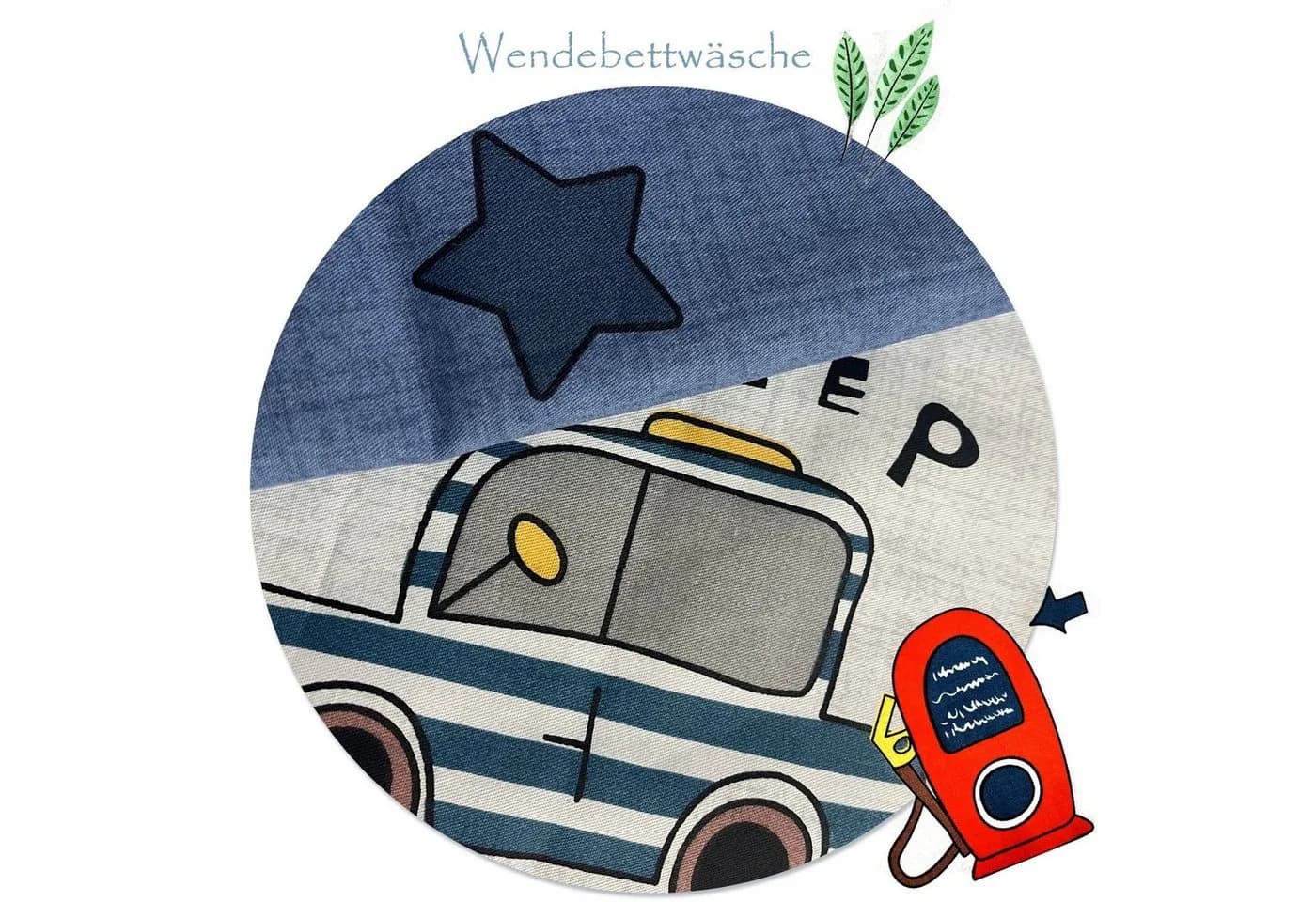KEAYOO Kinderbettwäsche QCDD Baumwolle 2-teilig 100% Baumwolle Auto Muster - Bild 5